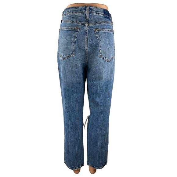 Abercrombie & Fitch Blue Distressed Ultra High Rise Straight Denim Jeans Size 30 - Picture 3 of 5